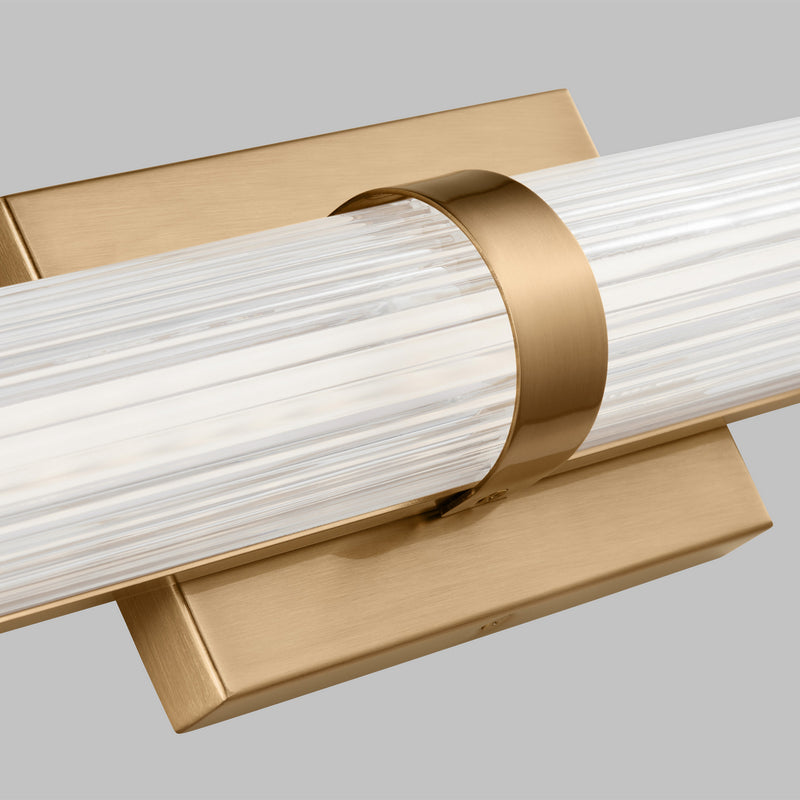 LED Bath Wall Sconce<br /><span style="color:#4AB0CE;">Entrega: 4-10 dias en USA</span><br /><span style="color:#4AB0CE;font-size:60%;">PREGUNTE POR ENTREGA EN PANAMA</span><br />Collection: Syden<br />Finish: Satin Brass