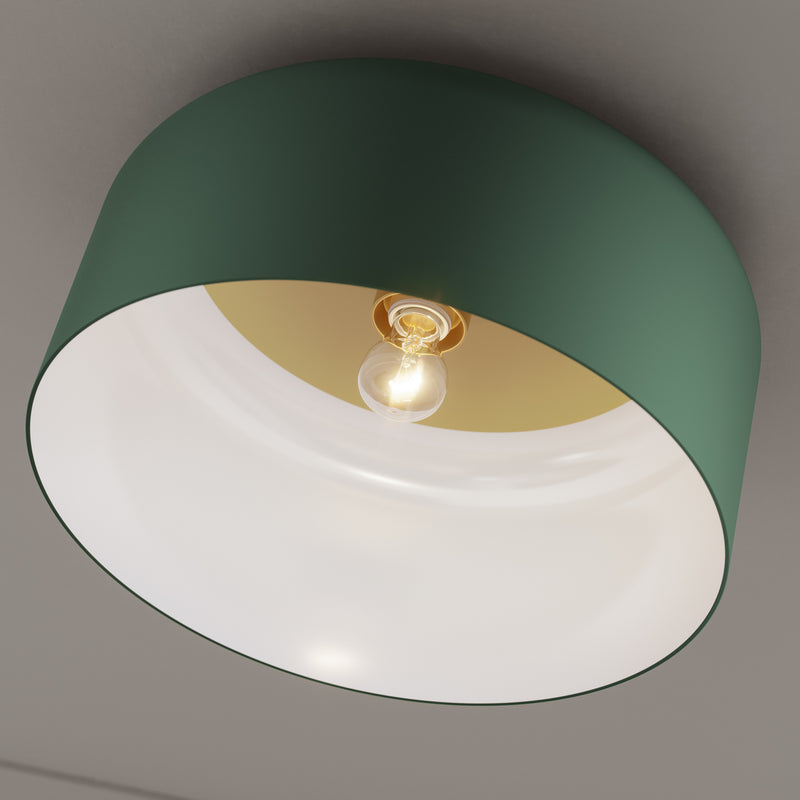 One Light Flush Mount<br /><span style="color:#4AB0CE;">Entrega: 4-10 dias en USA</span><br /><span style="color:#4AB0CE;font-size:60%;">PREGUNTE POR ENTREGA EN PANAMA</span><br />Collection: Malone<br />Finish: Olive