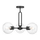 Three Light Semi-Flush Mount<br /><span style="color:#4AB0CE;">Entrega: 4-10 dias en USA</span><br /><span style="color:#4AB0CE;font-size:60%;">PREGUNTE POR ENTREGA EN PANAMA</span><br />Collection: Codyn<br />Finish: Midnight Black