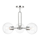 Three Light Semi-Flush Mount<br /><span style="color:#4AB0CE;">Entrega: 4-10 dias en USA</span><br /><span style="color:#4AB0CE;font-size:60%;">PREGUNTE POR ENTREGA EN PANAMA</span><br />Collection: Codyn<br />Finish: Brushed Nickel