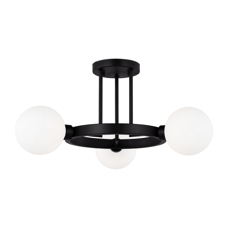 Three Light Semi-Flush Mount<br /><span style="color:#4AB0CE;">Entrega: 4-10 dias en USA</span><br /><span style="color:#4AB0CE;font-size:60%;">PREGUNTE POR ENTREGA EN PANAMA</span><br />Collection: Clybourn<br />Finish: Midnight Black