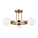Three Light Semi-Flush Mount<br /><span style="color:#4AB0CE;">Entrega: 4-10 dias en USA</span><br /><span style="color:#4AB0CE;font-size:60%;">PREGUNTE POR ENTREGA EN PANAMA</span><br />Collection: Clybourn<br />Finish: Satin Brass