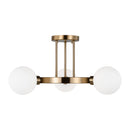 Three Light Semi-Flush Mount<br /><span style="color:#4AB0CE;">Entrega: 4-10 dias en USA</span><br /><span style="color:#4AB0CE;font-size:60%;">PREGUNTE POR ENTREGA EN PANAMA</span><br />Collection: Clybourn<br />Finish: Satin Brass