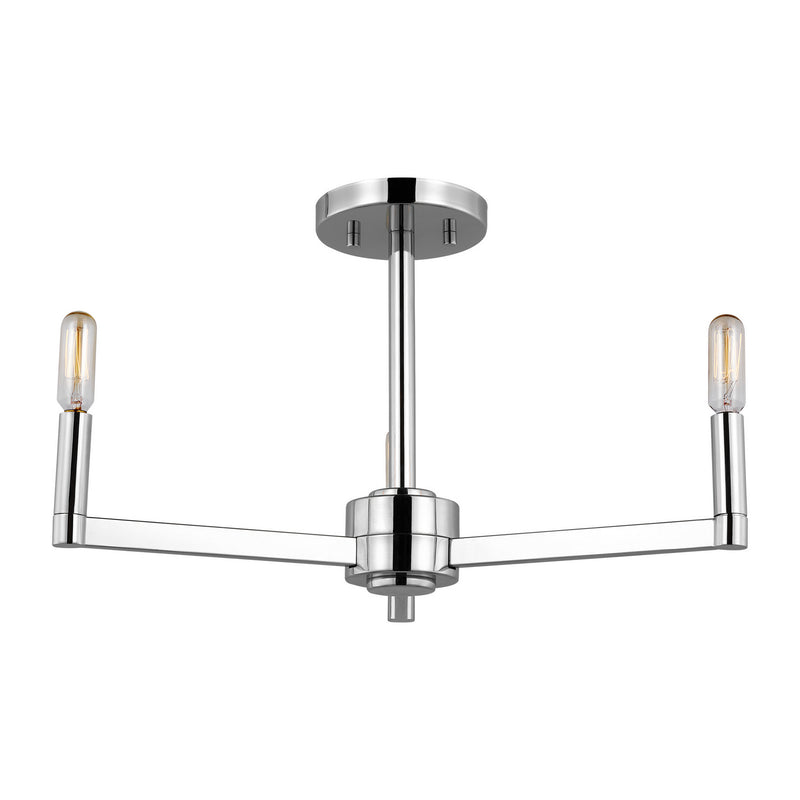 Visual Comfort Studio - 7764203-05 - Three Light Semi-Flush Mount - Fullton - Chrome