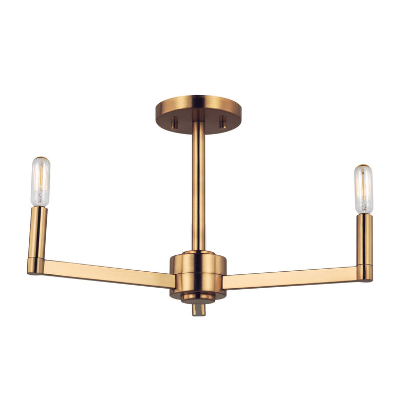 Visual Comfort Studio - 7764203-848 - Three Light Semi-Flush Mount - Fullton - Satin Brass