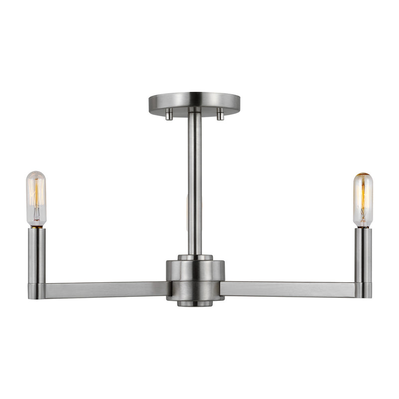 Three Light Semi-Flush Mount<br /><span style="color:#4AB0CE;">Entrega: 4-10 dias en USA</span><br /><span style="color:#4AB0CE;font-size:60%;">PREGUNTE POR ENTREGA EN PANAMA</span><br />Collection: Fullton<br />Finish: Brushed Nickel