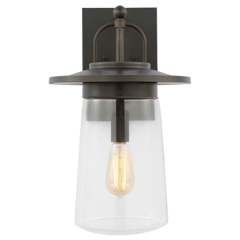 One Light Outdoor Wall Lantern<br /><span style="color:#4AB0CE;">Entrega: 4-10 dias en USA</span><br /><span style="color:#4AB0CE;font-size:60%;">PREGUNTE POR ENTREGA EN PANAMA</span><br />Collection: Tybee<br />Finish: Antique Bronze