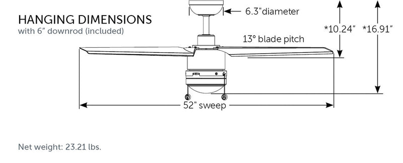Fanimation - FPD7619BLW - 52"Ceiling Fan - PC/DC L - Black
