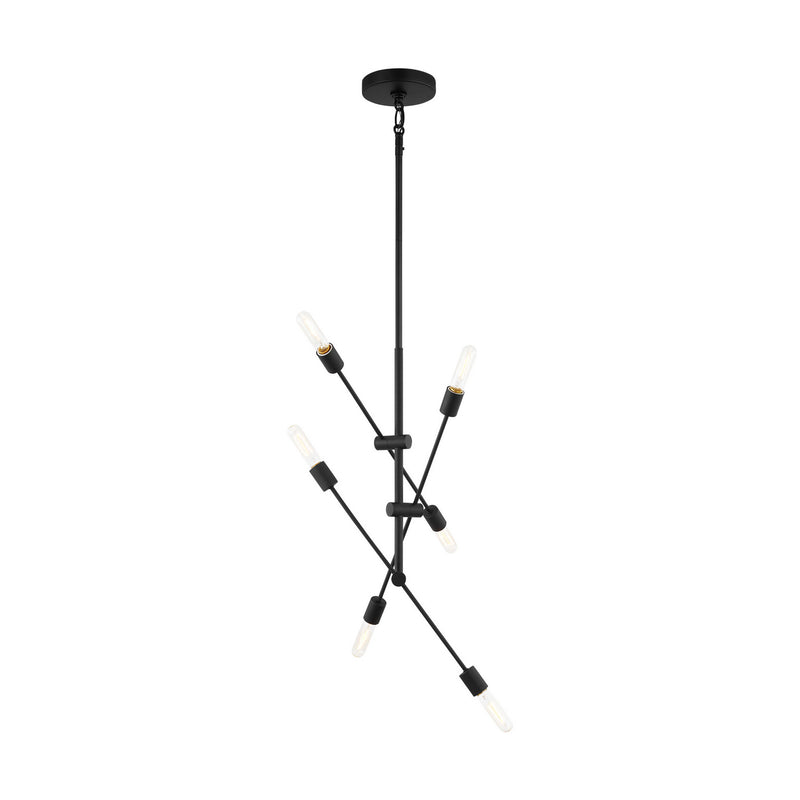 Six Light Chandelier<br /><span style="color:#4AB0CE;">Entrega: 4-10 dias en USA</span><br /><span style="color:#4AB0CE;font-size:60%;">PREGUNTE POR ENTREGA EN PANAMA</span><br />Collection: Axis<br />Finish: Midnight Black