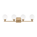 Four Light Bath Vanity<br /><span style="color:#4AB0CE;">Entrega: 5-6 semanas en USA</span><br /><span style="color:#4AB0CE;font-size:60%;">PREGUNTE POR ENTREGA EN PANAMA</span><br />Collection: Clybourn<br />Finish: Satin Brass