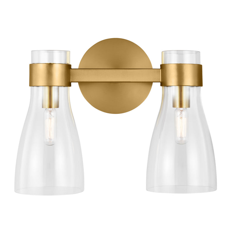 Two Light Bath Fixture<br /><span style="color:#4AB0CE;">Entrega: 4-10 dias en USA</span><br /><span style="color:#4AB0CE;font-size:60%;">PREGUNTE POR ENTREGA EN PANAMA</span><br />Collection: Moritz<br />Finish: Burnished Brass