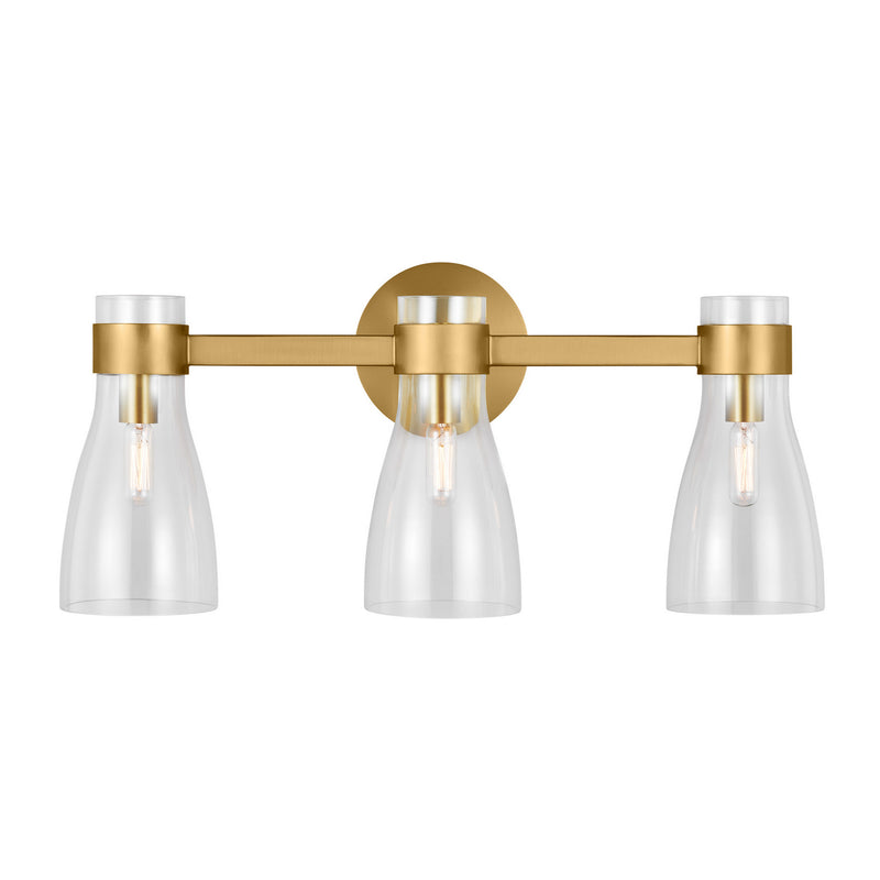 Three Light Bath Fixture<br /><span style="color:#4AB0CE;">Entrega: 11-12 semanas en USA</span><br /><span style="color:#4AB0CE;font-size:60%;">PREGUNTE POR ENTREGA EN PANAMA</span><br />Collection: Moritz<br />Finish: Burnished Brass