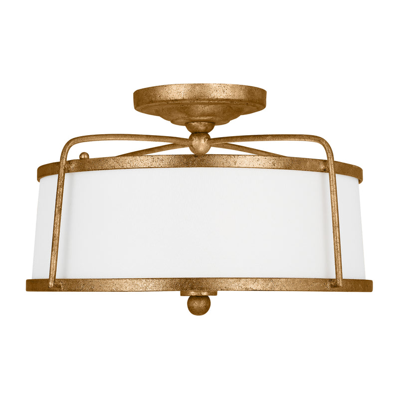 Two Light Semi-Flush Mount<br /><span style="color:#4AB0CE;">Entrega: 4-5 semanas en USA</span><br /><span style="color:#4AB0CE;font-size:60%;">PREGUNTE POR ENTREGA EN PANAMA</span><br />Collection: Stonington<br />Finish: Antique Gild