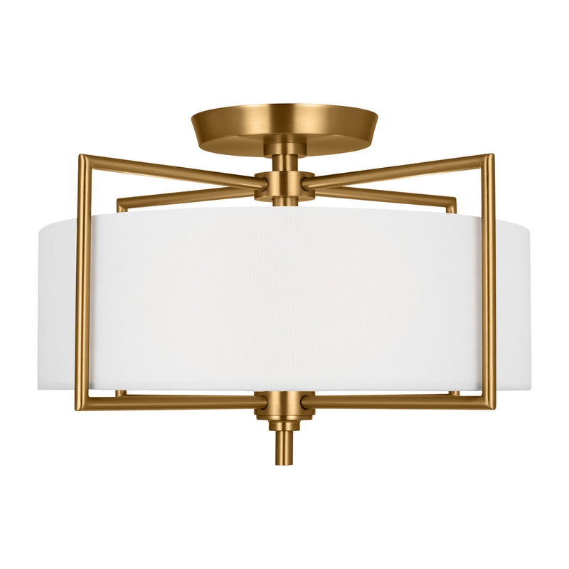 Two Light Semi-Flush Mount<br /><span style="color:#4AB0CE;">Entrega: 5-6 semanas en USA</span><br /><span style="color:#4AB0CE;font-size:60%;">PREGUNTE POR ENTREGA EN PANAMA</span><br />Collection: Perno<br />Finish: Burnished Brass