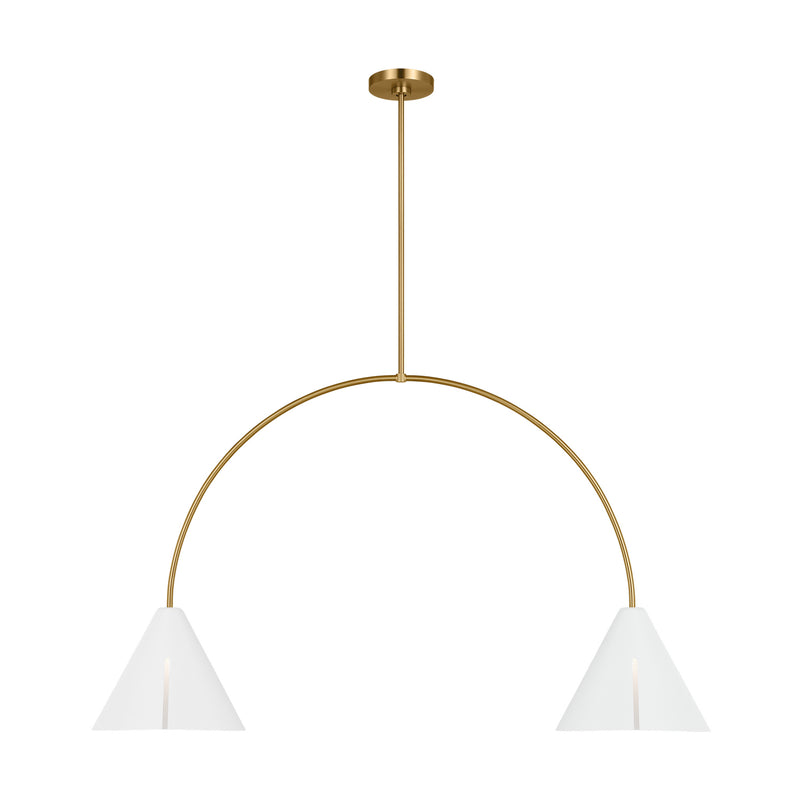 LED Linear Chandelier<br /><span style="color:#4AB0CE;">Entrega: 4-10 dias en USA</span><br /><span style="color:#4AB0CE;font-size:60%;">PREGUNTE POR ENTREGA EN PANAMA</span><br />Collection: Cambre<br />Finish: Matte White and Burnished Brass