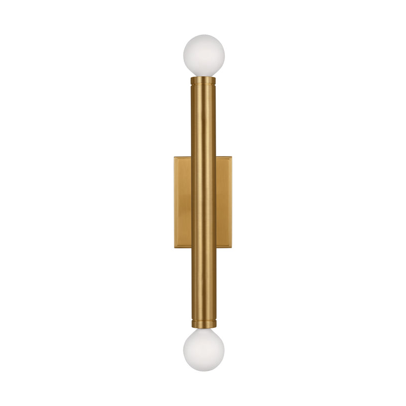 Two Light Wall Sconce<br /><span style="color:#4AB0CE;">Entrega: 4-10 dias en USA</span><br /><span style="color:#4AB0CE;font-size:60%;">PREGUNTE POR ENTREGA EN PANAMA</span><br />Collection: Beckham Modern<br />Finish: Burnished Brass