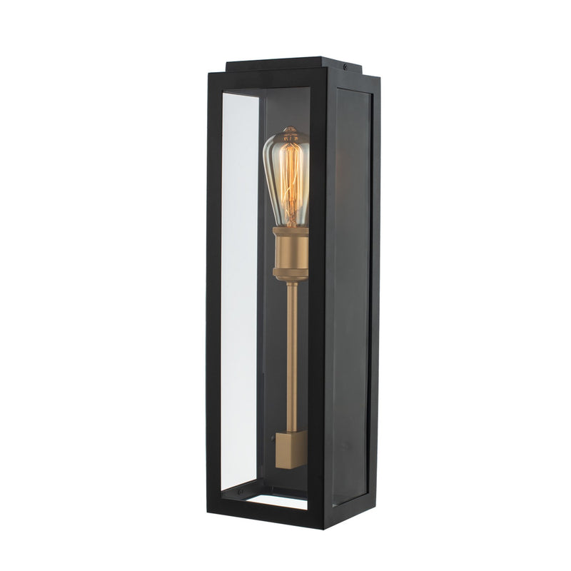 One Light Wall Sconce<br /><span style="color:#4AB0CE;">Entrega: 4-10 dias en USA</span><br /><span style="color:#4AB0CE;font-size:60%;">PREGUNTE POR ENTREGA EN PANAMA</span><br />Collection: Ashland<br />Finish: Matte Black w Sanded Gold