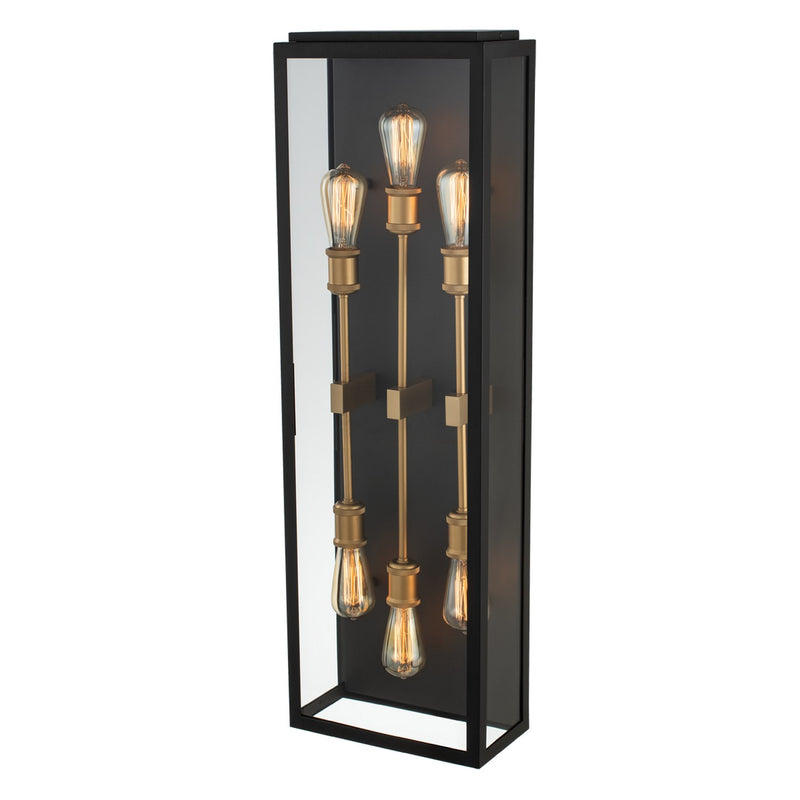 Six Light Wall Sconce<br /><span style="color:#4AB0CE;">Entrega: 4-10 dias en USA</span><br /><span style="color:#4AB0CE;font-size:60%;">PREGUNTE POR ENTREGA EN PANAMA</span><br />Collection: Ashland<br />Finish: Matte Black w Sanded Gold