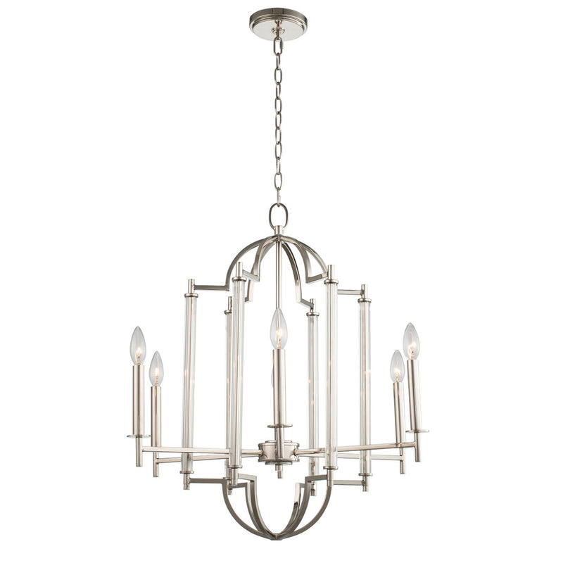 Kalco - 512972PN - Six Light Chandelier - Provence - Polished Nickel