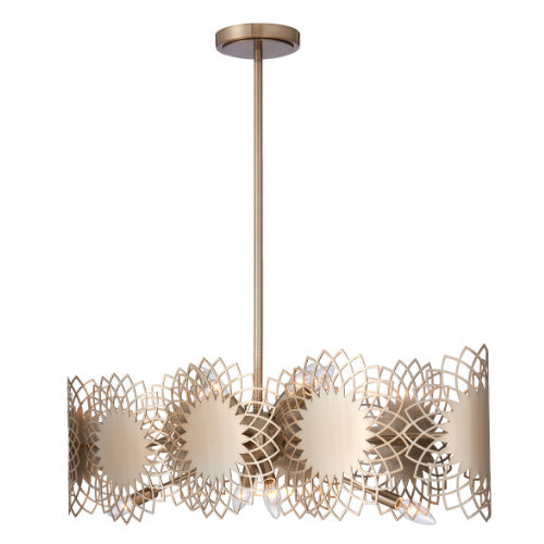 Kalco - 516961BCG - Eight Light Island Pendant - Helia - Brushed Champagne Gold