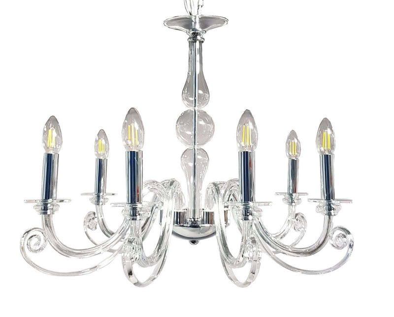 Metropolitan - N9456 - Six Light Chandelier - Eirene - Polished Nickel