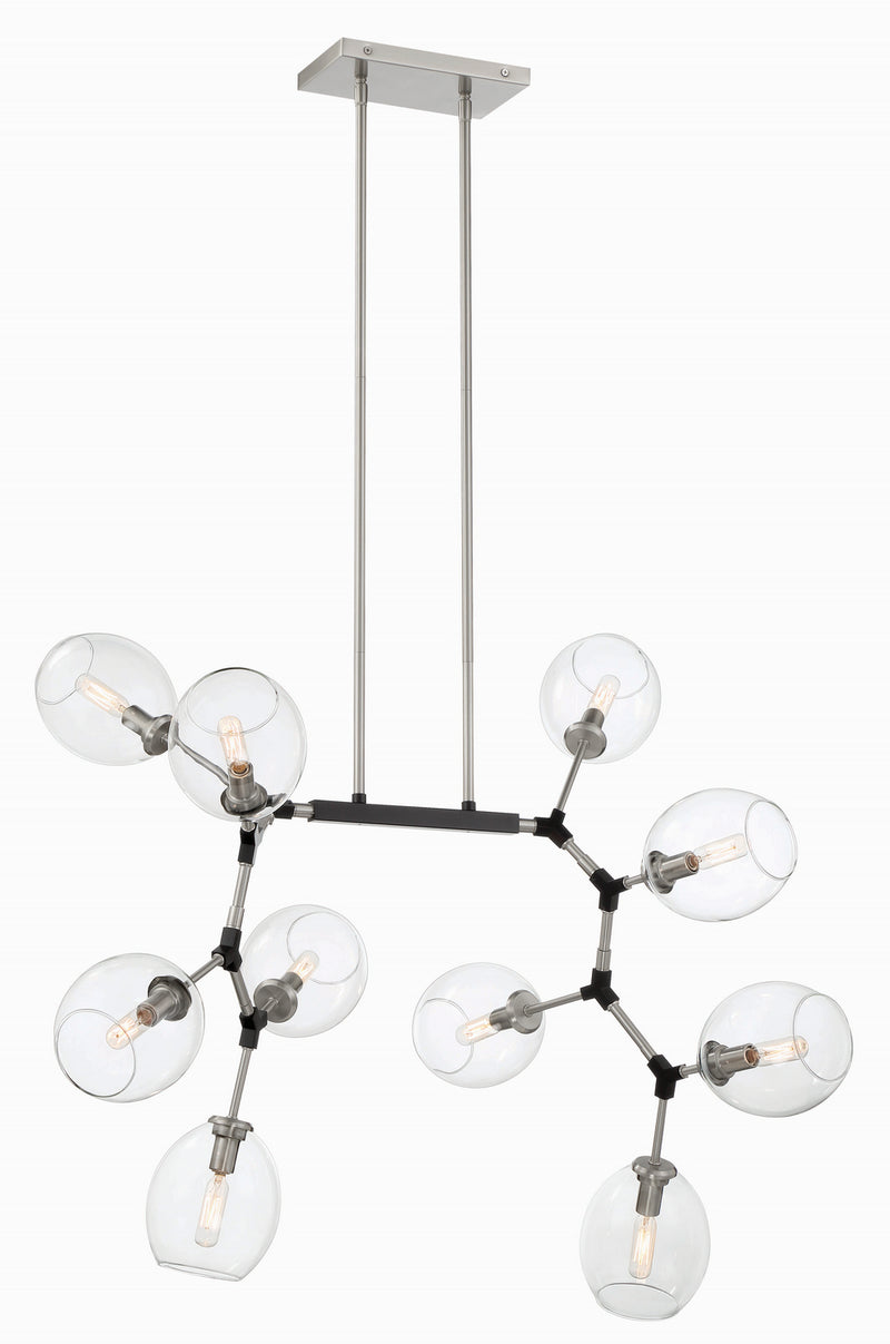 George Kovacs - P1360-619 - Ten Light Chandelier - Nexpo - Brushed Nickel W/Black Accents