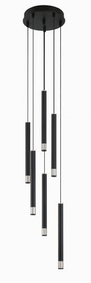 George Kovacs - P5404-691-L - LED Pendant - Wand - Brushed Nickel and Coal Highlights