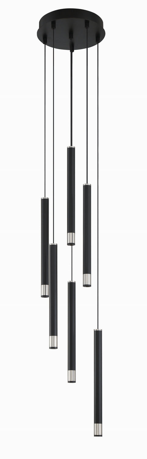 George Kovacs - P5404-691-L - LED Pendant - Wand - Brushed Nickel and Coal Highlights