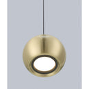 George Kovacs - P5471-884-L - LED Mini Pendant - Halo - Coal And Brushed Gold