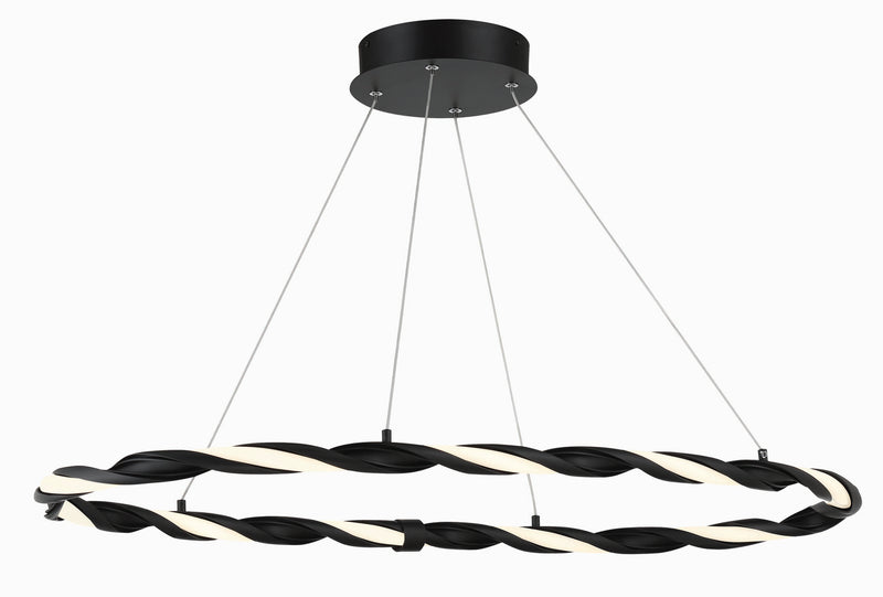 George Kovacs - P5482-66A-L - LED Pendant - Convolution - Matte Black