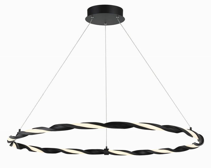 George Kovacs - P5483-66A-L - LED Island Pendant - Convolution - Coal Black