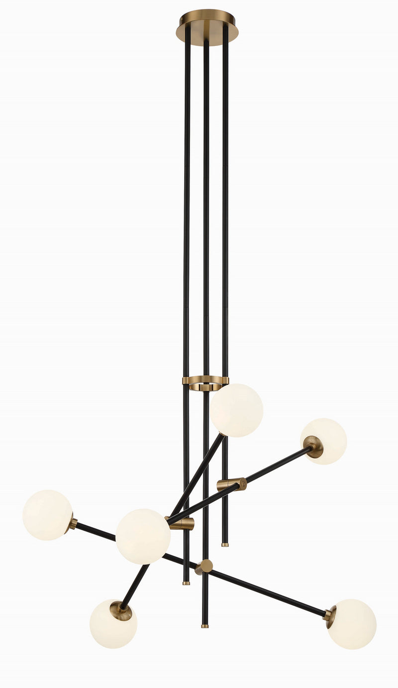 George Kovacs - P8155-681 - Six Light Chandelier - Cosmet - Coal Black