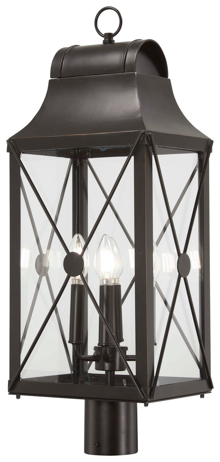 Minka-Lavery - 73295-143C - Four Light Outdoor Post Mount - De Luz - Oil Rubbed Bronze w/Gold Highlights