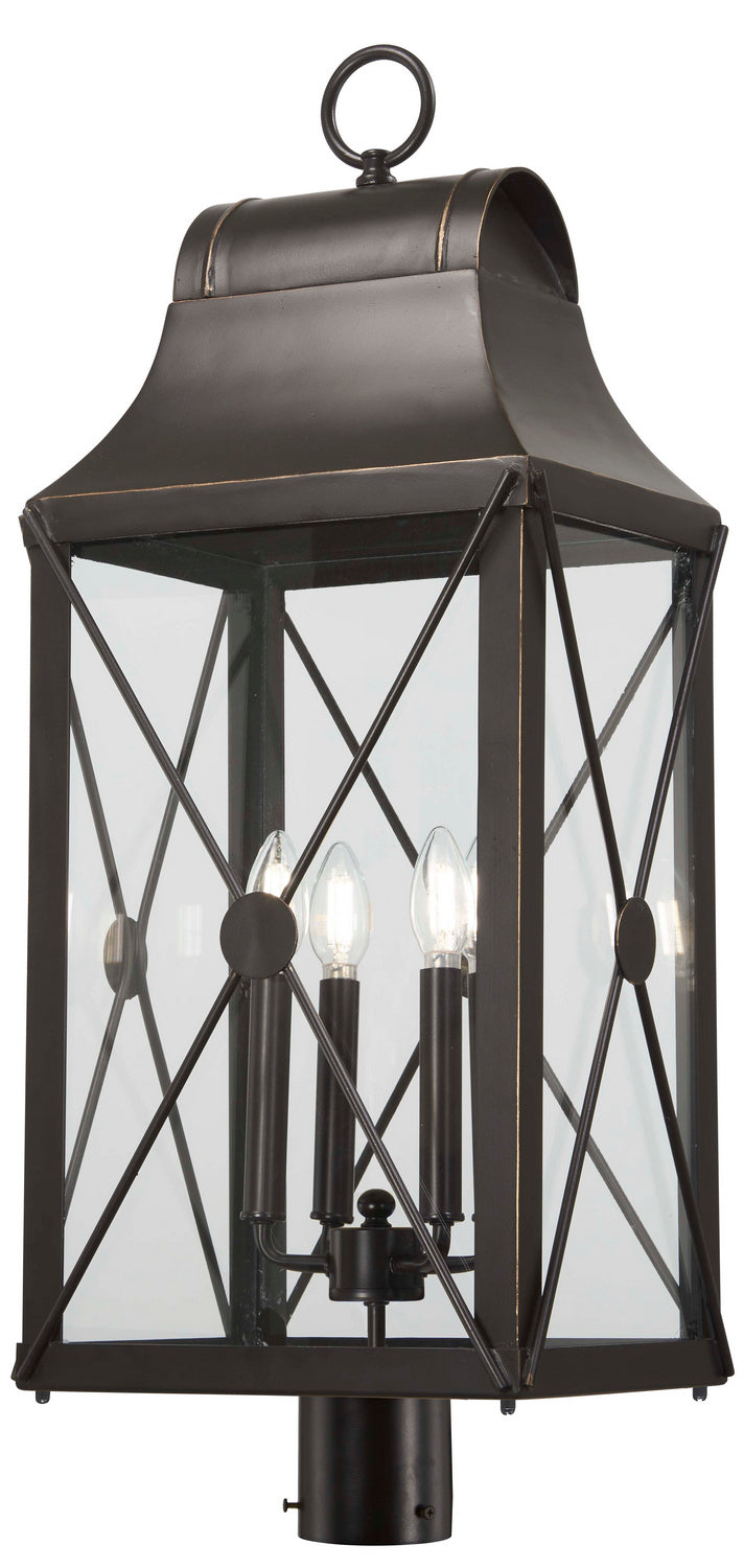 Minka-Lavery - 73296-143C - Four Light Outdoor Post Mount - De Luz - Oil Rubbed Bronze W/ Gold High