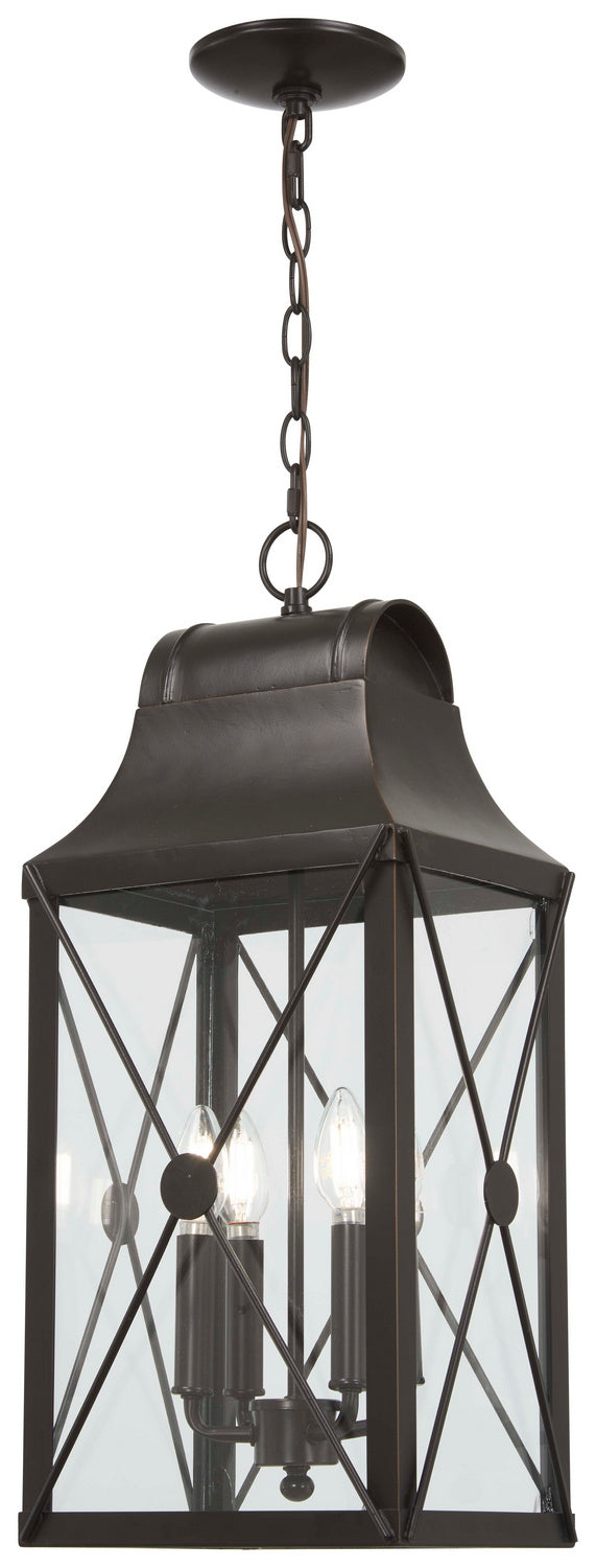 Minka-Lavery - 73297-143C - Four Light Outdoor Chain Hung - De Luz - Oil Rubbed Bronze W/ Gold High