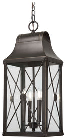 Minka-Lavery - 73298-143C - Four Light Outdoor Chain Hung - De Luz - Oil Rubbed Bronze w/Gold Highlights