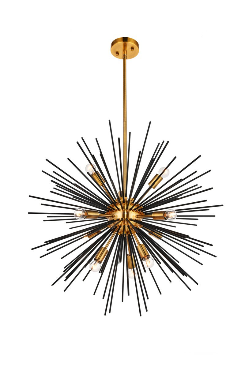 Elegant Lighting - LD5023 - Ten Light Pendant - Daegan - Light Antique Brass