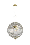 Elegant Lighting - LD5027 - Four Light Pendant - Earlene - Antique Bronze