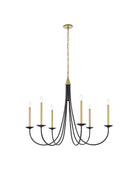 Elegant Lighting - LD810D42BRK - Six Light Pendant - Cohen - Black And Brass