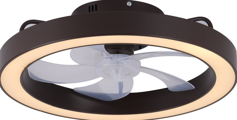 ABANICO DE TECHO CON LUZ LED 50W Y CONTROL REMOTO, 6 VELOCIDADES,  EMITE 2650LM, OPCION A ELEGIR TONALIDAD DE LUZ CCT: 30K,40K,60K,110-240V, 50-60HZ, GRADO DE PROTECCION IP20, ACABADO COFFEE.