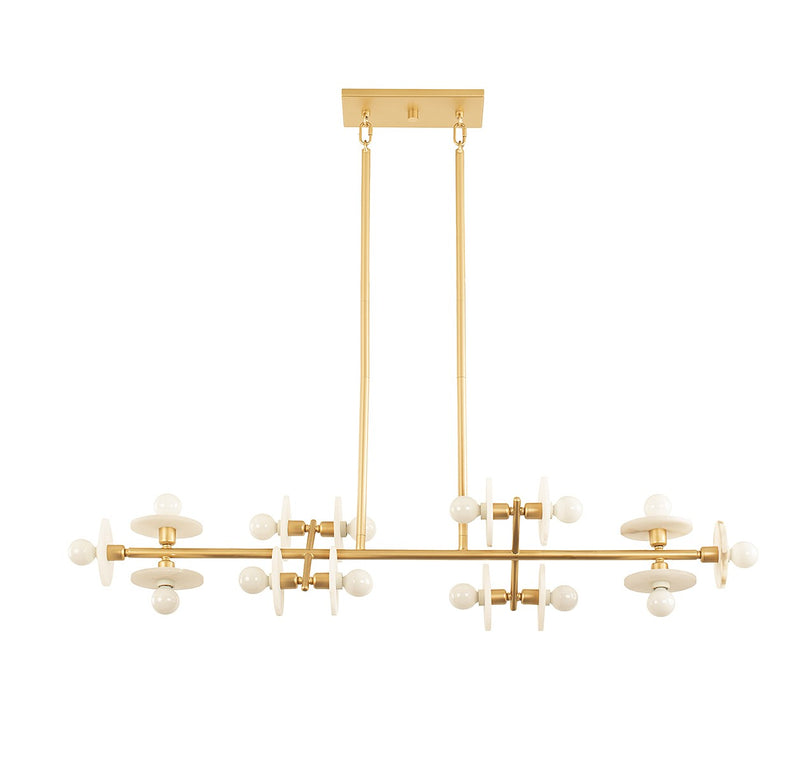 14 Light Linear Chandelier<br /><span style="color:#4AB0CE;">Entrega: 4-10 dias en USA</span><br /><span style="color:#4AB0CE;font-size:60%;">PREGUNTE POR ENTREGA EN PANAMA</span><br />Collection: Amani<br />Finish: Gold