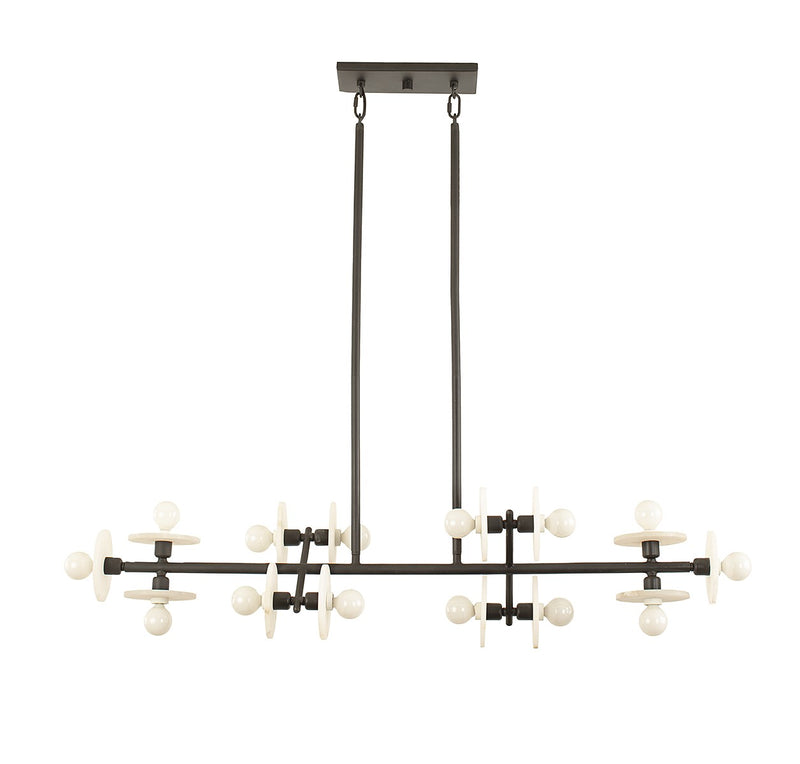 14 Light Linear Chandelier<br /><span style="color:#4AB0CE;">Entrega: 4-10 dias en USA</span><br /><span style="color:#4AB0CE;font-size:60%;">PREGUNTE POR ENTREGA EN PANAMA</span><br />Collection: Amani<br />Finish: Black Cashmere