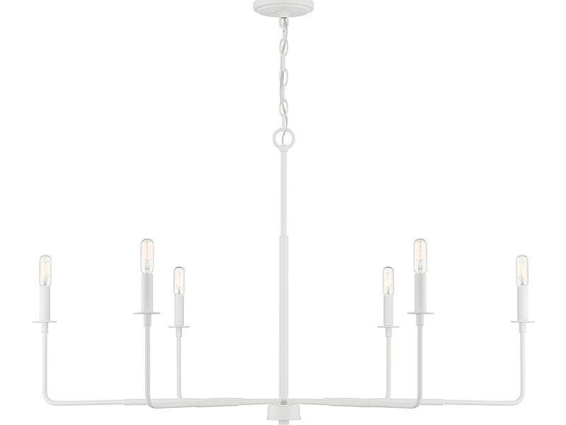 Six Light Chandelier<br /><span style="color:#4AB0CE;">Entrega: 4-10 dias en USA</span><br /><span style="color:#4AB0CE;font-size:60%;">PREGUNTE POR ENTREGA EN PANAMA</span><br />Collection: Salerno<br />Finish: Bisque White