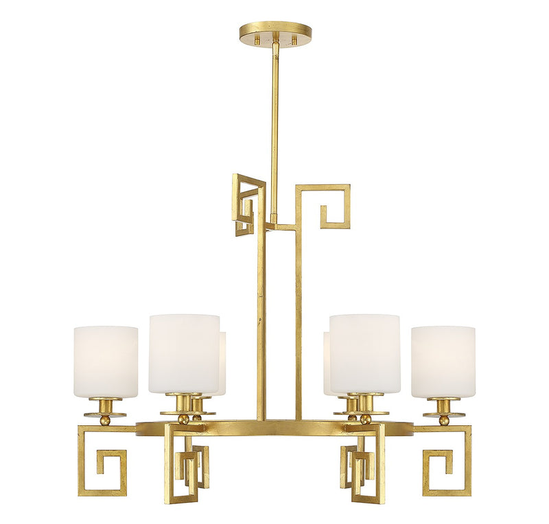 Six Light Chandelier<br /><span style="color:#4AB0CE;">Entrega: 4-10 dias en USA</span><br /><span style="color:#4AB0CE;font-size:60%;">PREGUNTE POR ENTREGA EN PANAMA</span><br />Collection: Quatrain<br />Finish: True Gold