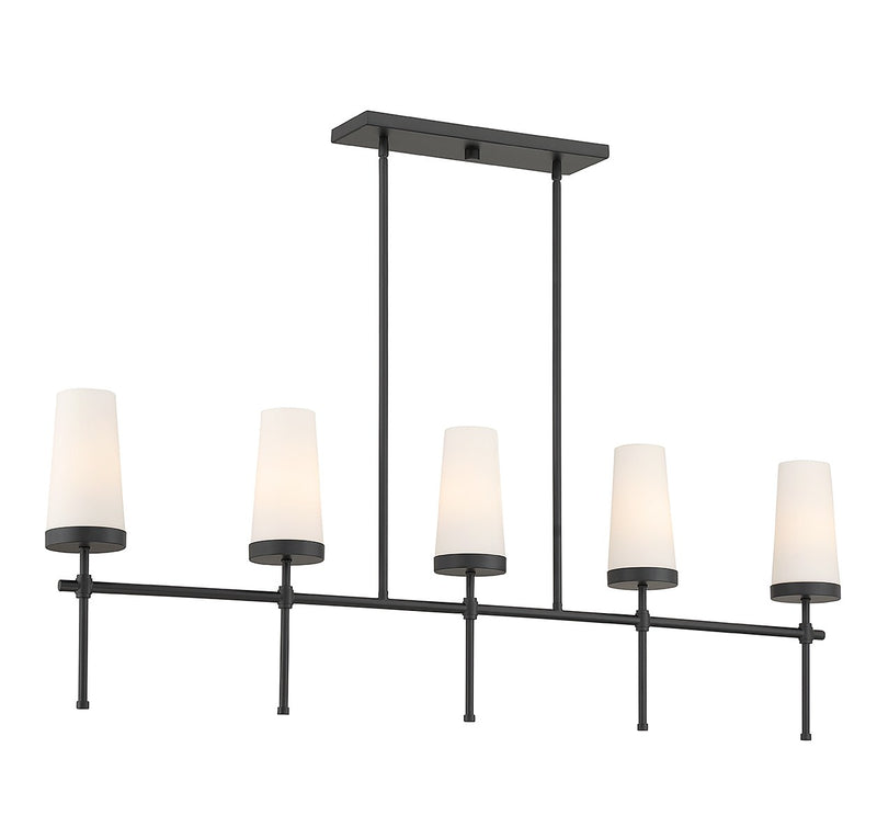 Five Light Linear Chandelier<br /><span style="color:#4AB0CE;">Entrega: 4-10 dias en USA</span><br /><span style="color:#4AB0CE;font-size:60%;">PREGUNTE POR ENTREGA EN PANAMA</span><br />Collection: Haynes<br />Finish: Matte Black