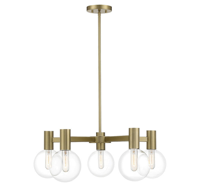 Five Light Chandelier<br /><span style="color:#4AB0CE;">Entrega: 4-10 dias en USA</span><br /><span style="color:#4AB0CE;font-size:60%;">PREGUNTE POR ENTREGA EN PANAMA</span><br />Collection: Wright<br />Finish: Warm Brass