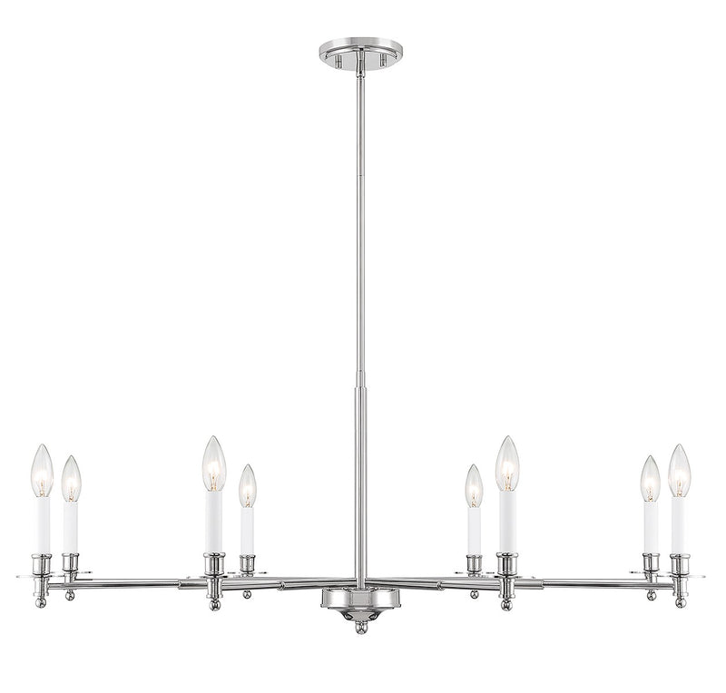 Eight Light Chandelier<br /><span style="color:#4AB0CE;">Entrega: 4-10 dias en USA</span><br /><span style="color:#4AB0CE;font-size:60%;">PREGUNTE POR ENTREGA EN PANAMA</span><br />Collection: Jasmine<br />Finish: Polished Nickel