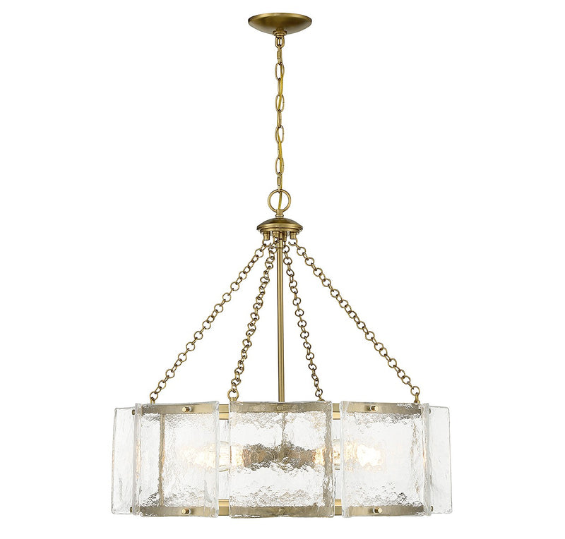 Five Light Pendant<br /><span style="color:#4AB0CE;">Entrega: 4-10 dias en USA</span><br /><span style="color:#4AB0CE;font-size:60%;">PREGUNTE POR ENTREGA EN PANAMA</span><br />Collection: Genry<br />Finish: Warm Brass