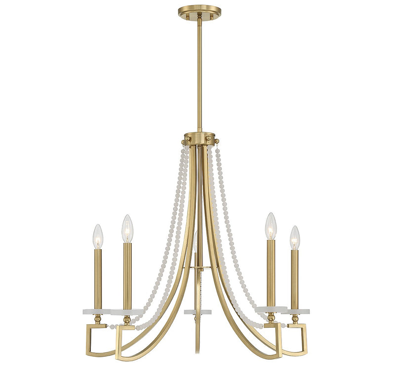 Five Light Chandelier<br /><span style="color:#4AB0CE;">Entrega: 4-10 dias en USA</span><br /><span style="color:#4AB0CE;font-size:60%;">PREGUNTE POR ENTREGA EN PANAMA</span><br />Collection: Helen<br />Finish: Warm Brass