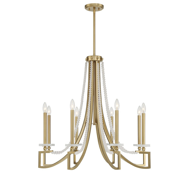 Eight Light Chandelier<br /><span style="color:#4AB0CE;">Entrega: 4-10 dias en USA</span><br /><span style="color:#4AB0CE;font-size:60%;">PREGUNTE POR ENTREGA EN PANAMA</span><br />Collection: Helen<br />Finish: Warm Brass